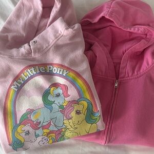 My Little Pony Pink Hoodie with Solid Pink Hoodie - set of 2!